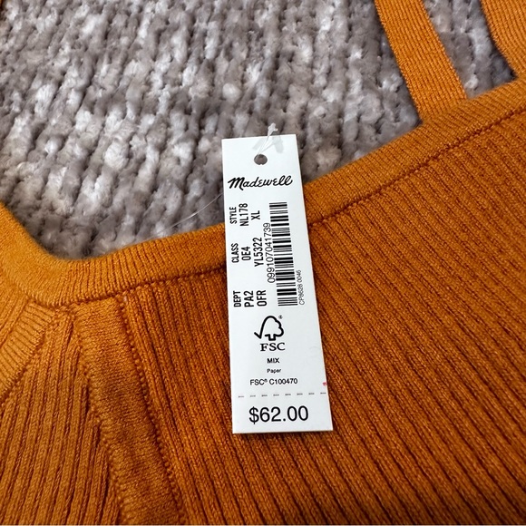 Madewell Corset-Detail Crop Sweater Tank NWT - Picture 5 of 7